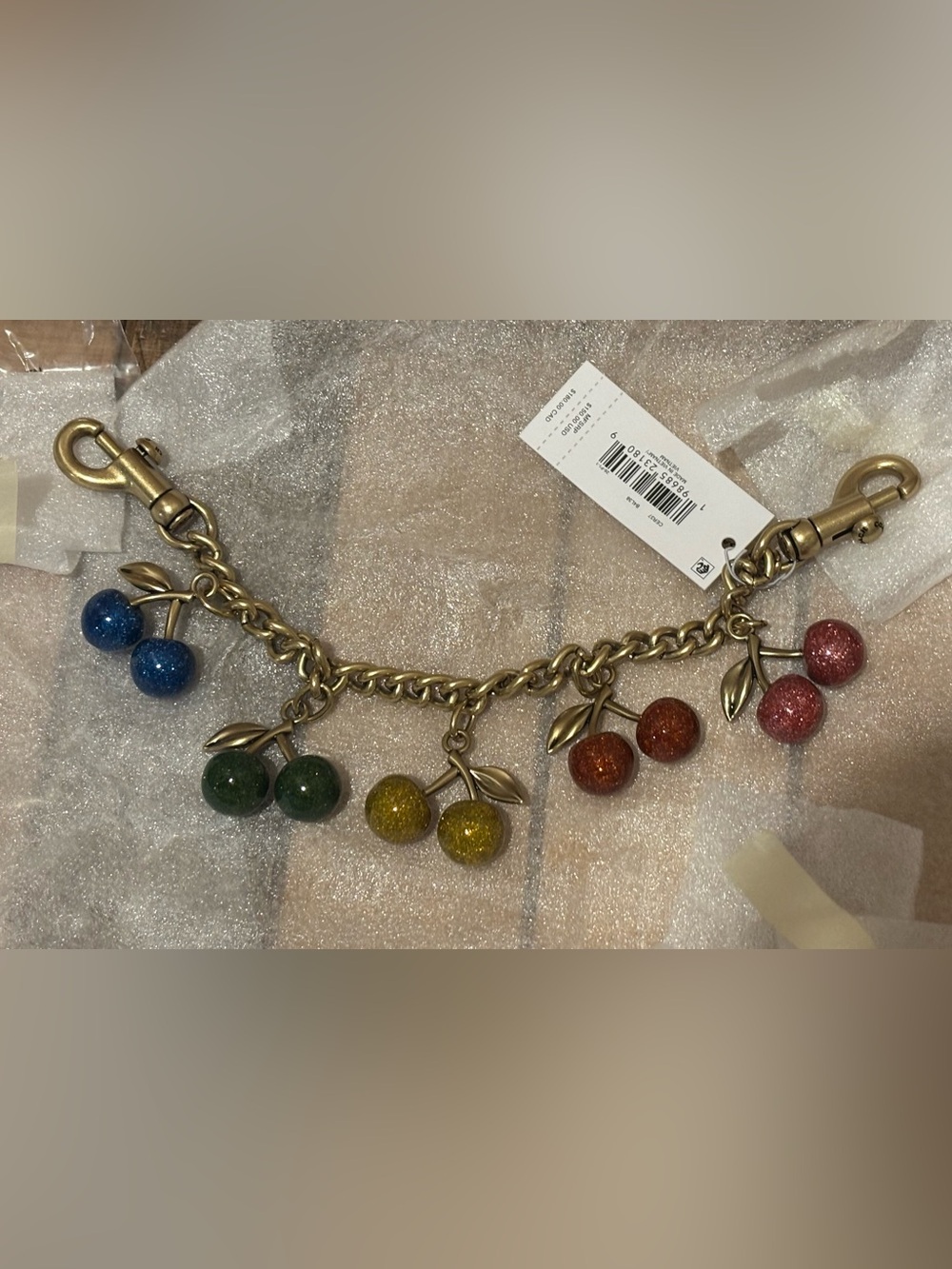 Coach Bag Charm Rainbow Cherries Motif CER37